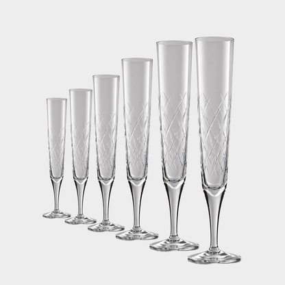 Jogo de 6 Taças de Cristal Imperial Lapidado 33 P/ Champagne | Cristal Blumenau