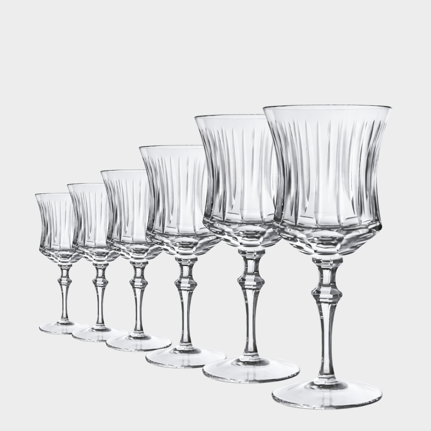 Jogo de 6 Taças de Cristal Clássica Lapidado 72 P/ Vinho | Cristal Blumenau