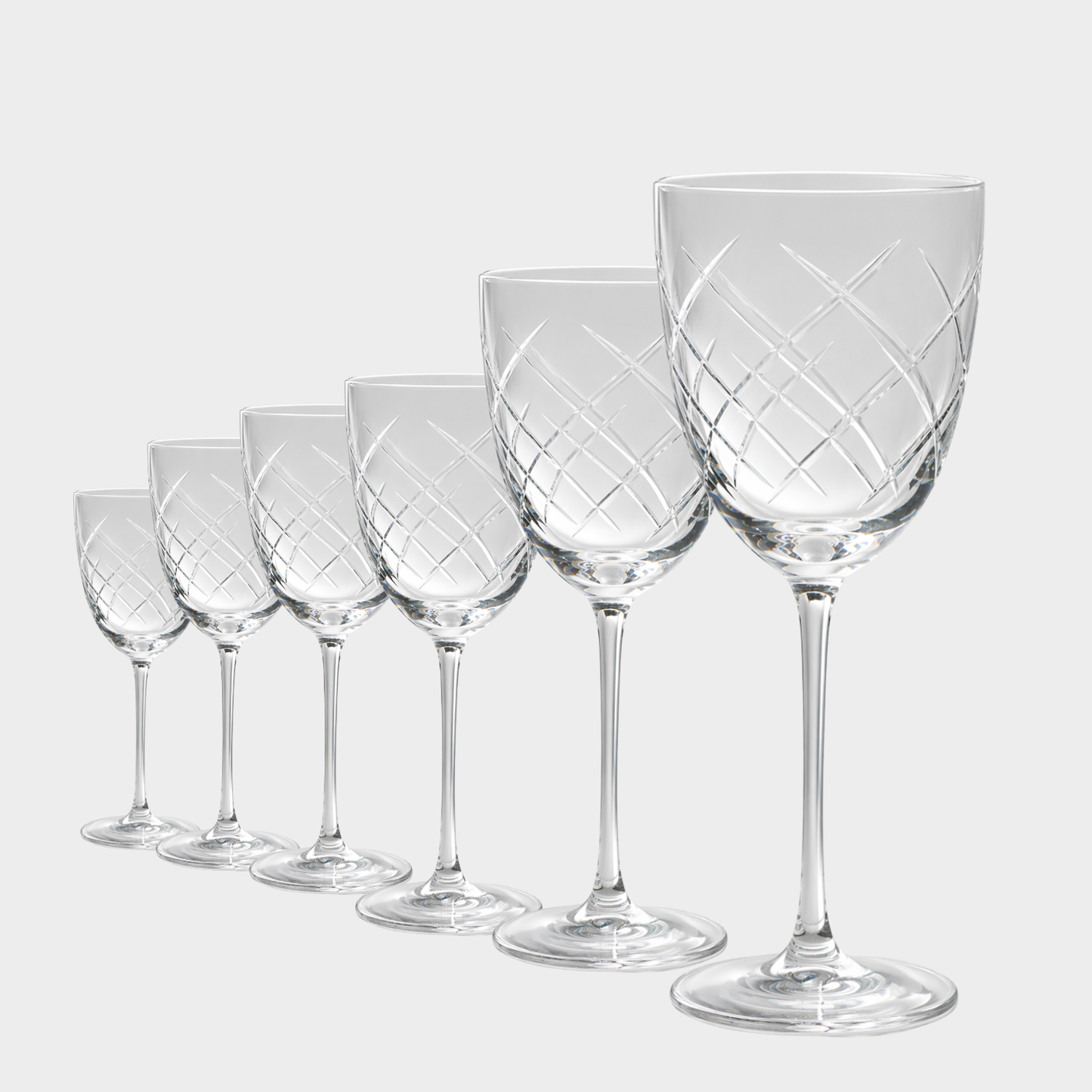 Jogo de 6 Taças de Cristal Imperial Lapidado 33 P/ Vinho Tinto | Cristal Blumenau