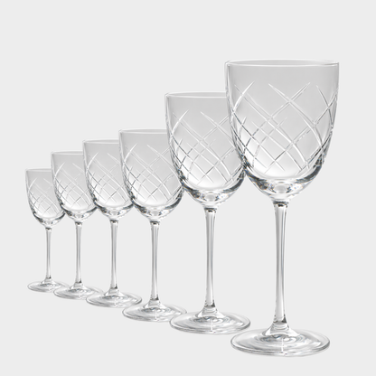Jogo de 6 Taças de Cristal Imperial Lapidado 33 P/ Vinho Tinto | Cristal Blumenau
