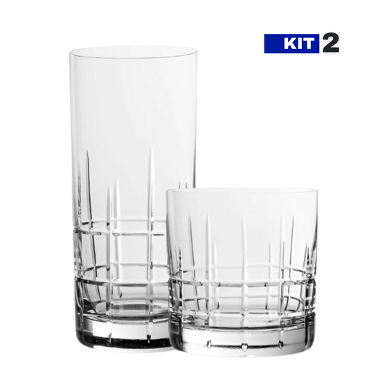 Kit Duo Cristal – DoubleGlass Whisky e Libre Lapidados | Cristal Blumenau