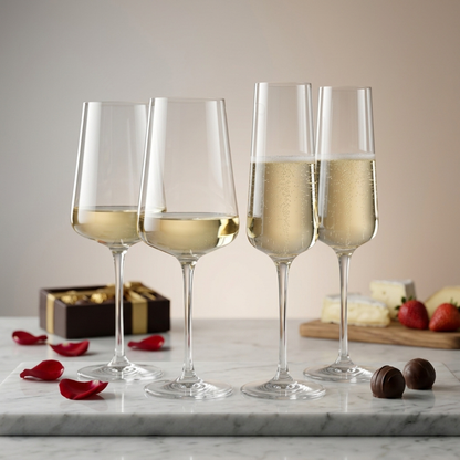 Kit Nebbiolo Experienca 4 Taças de Cristal - Branco e Espumante | Cristal Blumenau