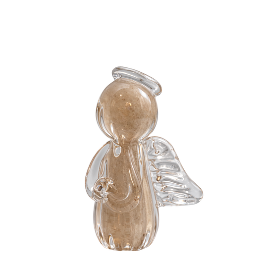 Mini Anjo Uriel em Cristal Murano Decorativo - Bege