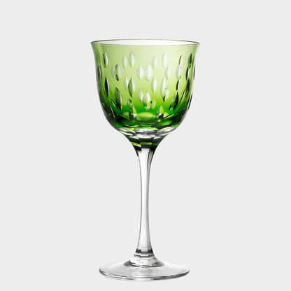 Taça de Cristal Gotas Lapidado 71 P/ Água Verde Claro | Cristal Blumenau