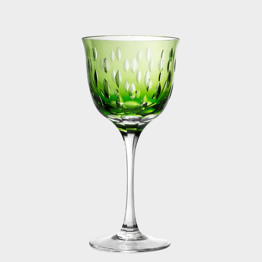 Taça de Cristal Gotas Lapidado 71 P/ Água Verde Claro | Cristal Blumenau