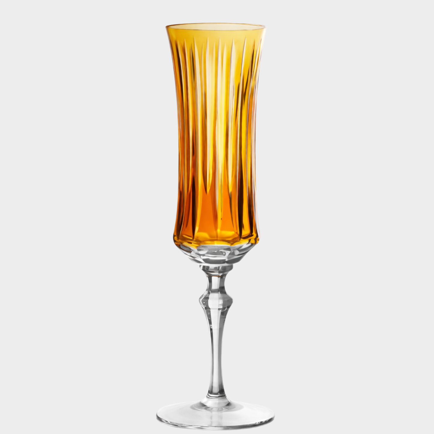 Taça de Cristal Clássica Lapidado 72 P/ Champagne - Âmbar | Cristal Blumenau