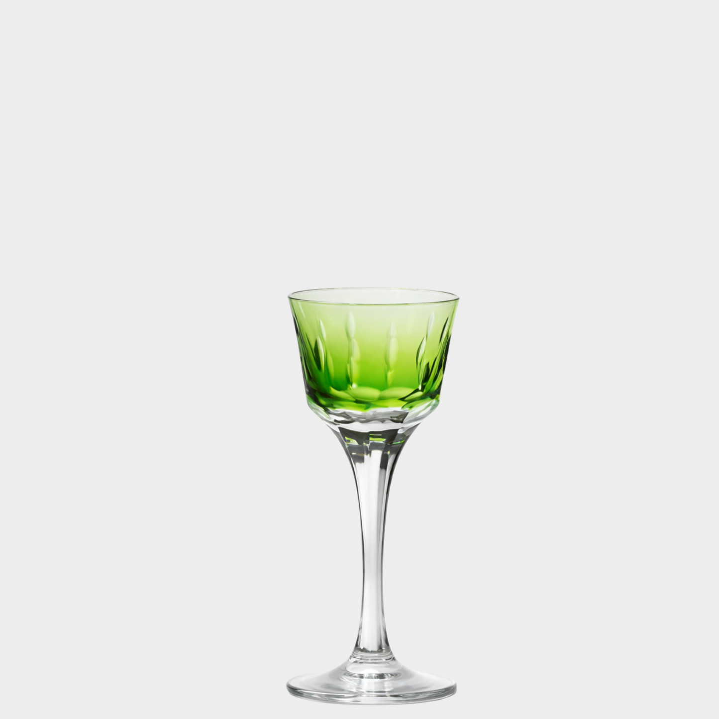 Taça de Cristal Gotas Lapidado 71 P/ Licor Verde Claro | Cristal Blumenau