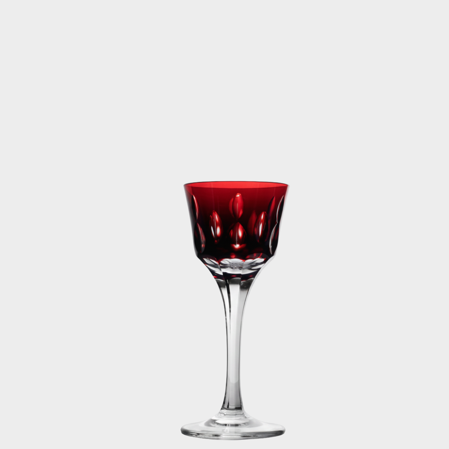 Taça de Cristal Gotas Lapidado 71 P/ Licor Vermelho | Cristal Blumenau