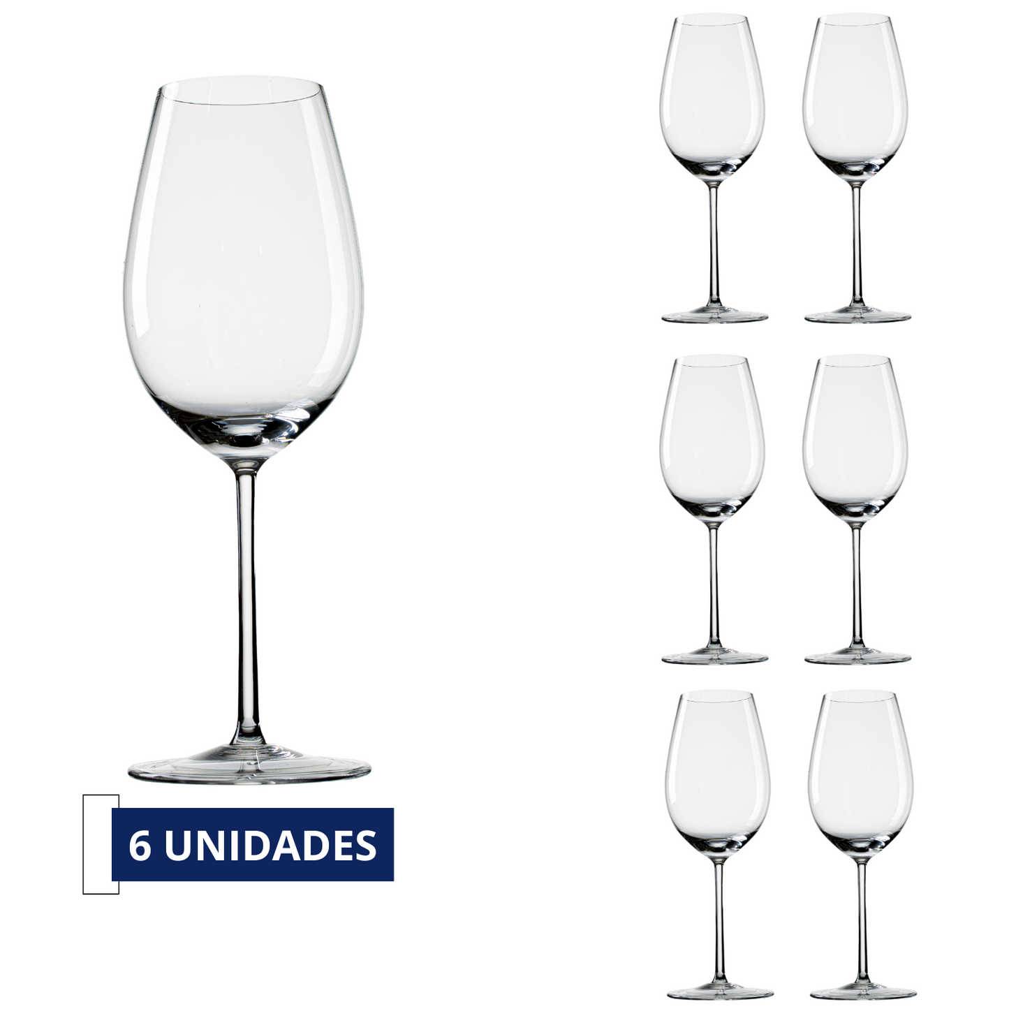 Jogo de 6 Taças de Cristal Bordeaux Médoc para Vinho Tinto | Cristal Blumenau