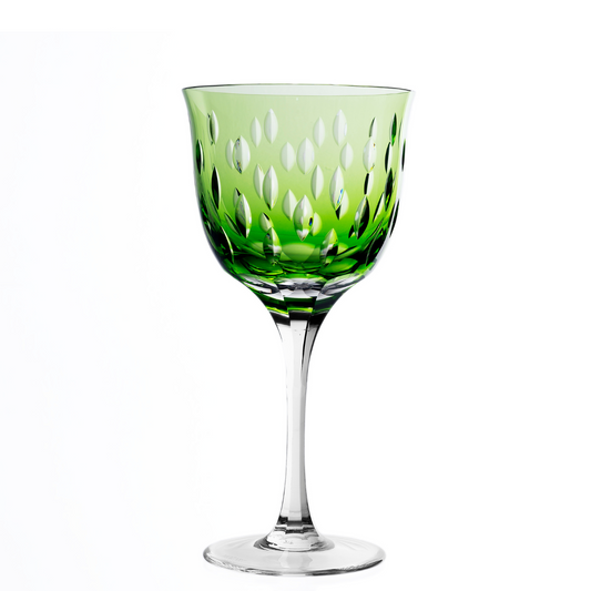 Taça de Cristal Primavera Lapidado 71 P/ Água Verde Claro | Cristal Blumenau