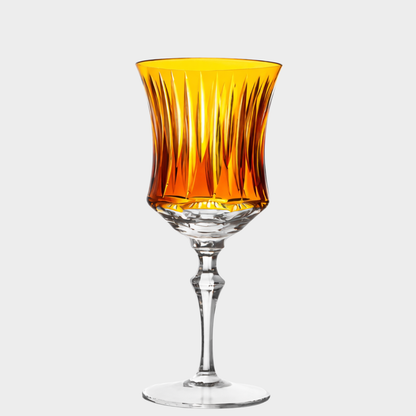Taça de Cristal Clássica Lapidado 72 P/ Vinho - Âmbar | Cristal Blumenau