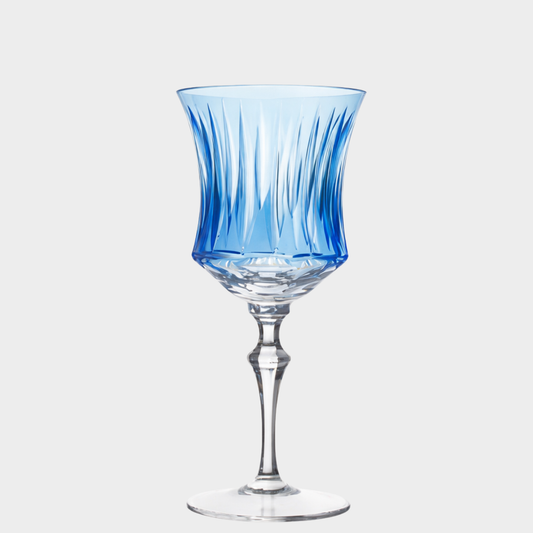 Taça de Cristal Clássica Lapidado 72 P/ Vinho - Azul Claro | Cristal Blumenau