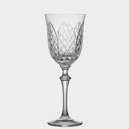 Taça de Cristal Botânica Lapidado 73 P/ Vinho | Cristal Blumenau