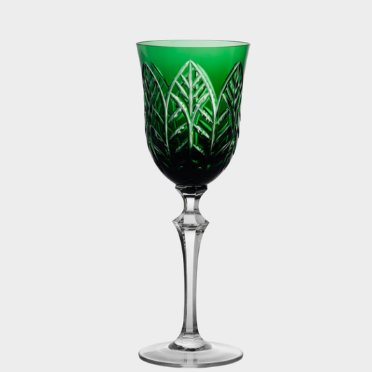 Taça de Cristal Botânica Lapidado 73 P/ Vinho Verde Escuro | Cristal Blumenau