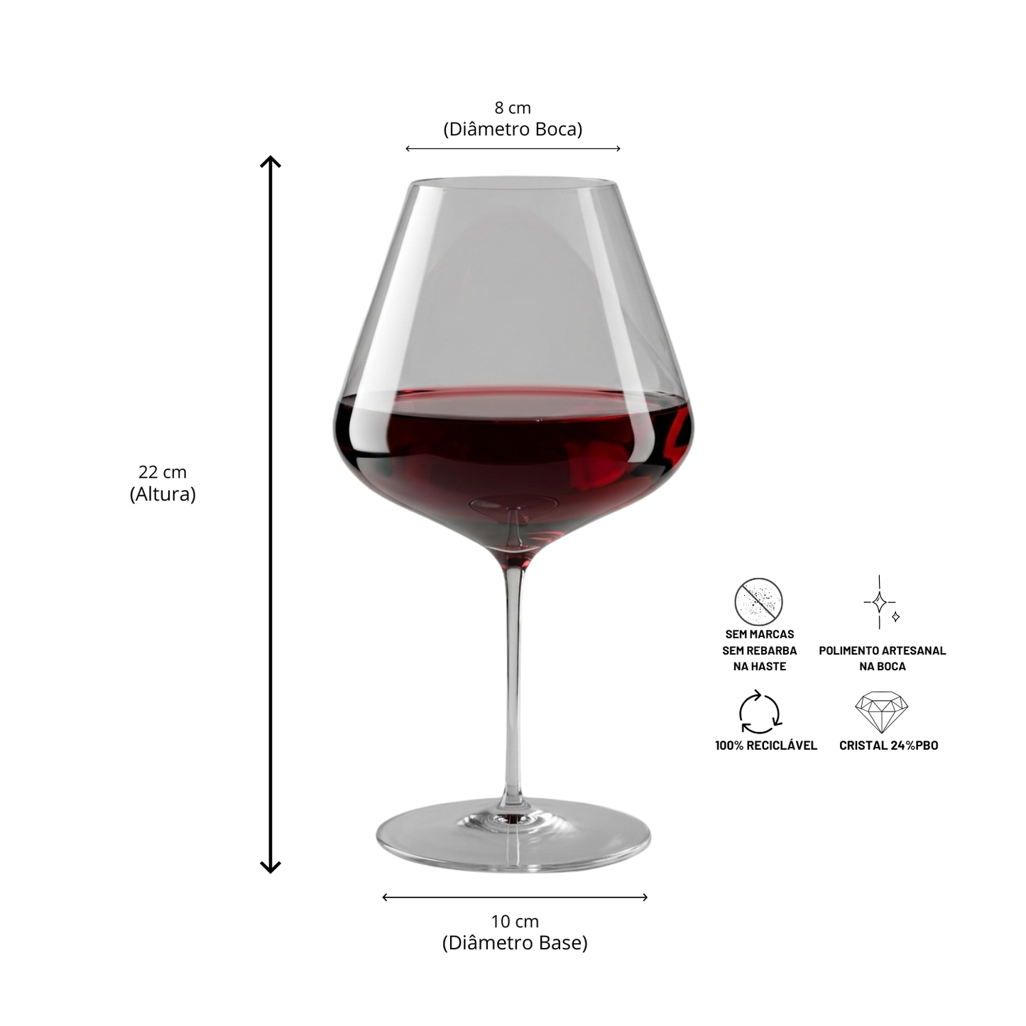 Compre 5, Leve 6 - Taça de Cristal Borgonha Grand Cru 892ml | Cristal Blumenau