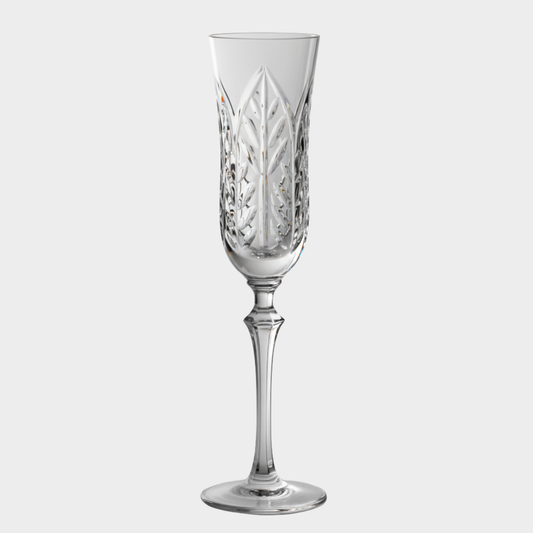 Taça de Cristal Botânica Lapidado 73 P/ Champagne | Cristal Blumenau
