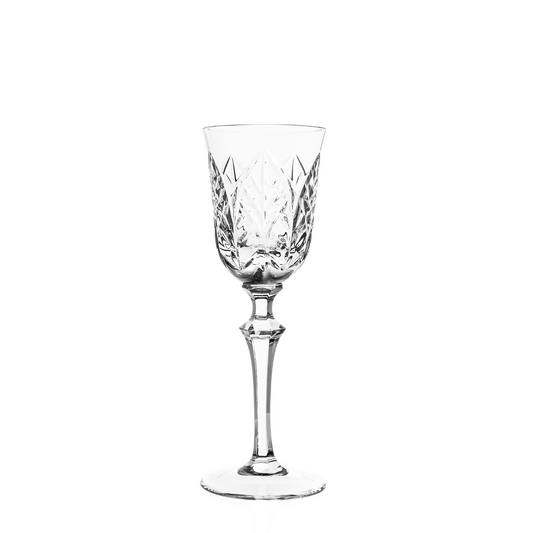 Taça de Cristal Feuillage Lapidado 73 P/ Licor | Cristal Blumenau