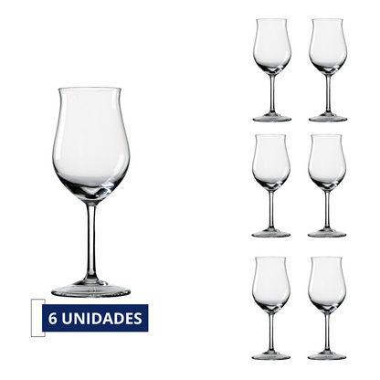 Jogo de 6 Taças de Cristal Porto Gaia para Vinho Tinto | Cristal Blumenau