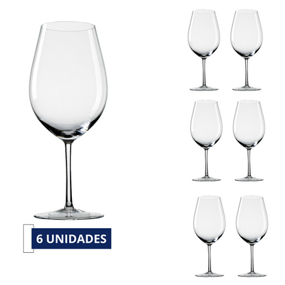 Jogo de 6 Taças de Cristal Moderação Saint-Émillion Vinho Tinto 1230ml | Cristal Blumenau