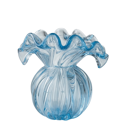Vaso Cristal Murano Decorativo Firenze Azul | Cristal Blumenau