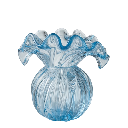 Vaso Cristal Murano Decorativo Firenze Azul | Cristal Blumenau