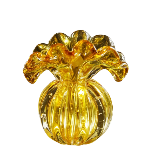 Vaso Cristal Murano Decorativo Firenze Ouro | Cristal Blumenau