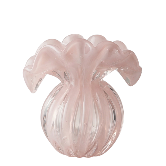 Vaso Cristal Murano Decorativo Firenze Rosa | Cristal Blumenau