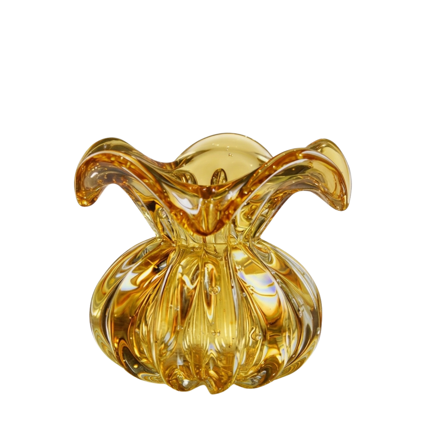 Vaso Cristal Murano Decorativo Ouro - Pequeno | Cristal Blumenau