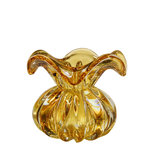Vaso Cristal Murano Decorativo Ouro - Pequeno | Cristal Blumenau