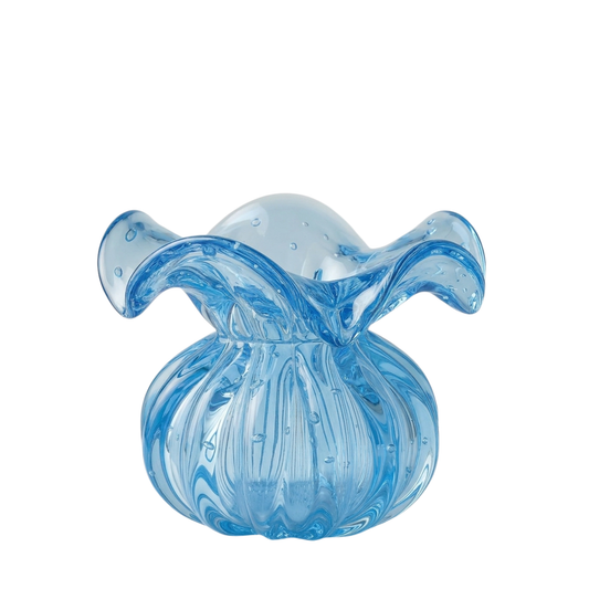 Vaso Cristal Murano Decorativo Venezia Azul - Pequeno | Cristal Blumenau